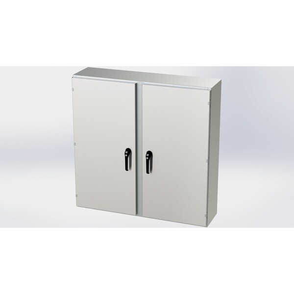 3 Point Latch with Padlock Handle Electrical Enclosures, 48 in H, 12 in D, 48 in W